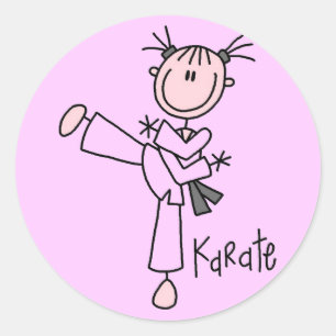 Karate Girl Tshirts en Gifts Ronde Sticker