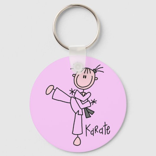 Karate Girl Tshirts en Gifts Sleutelhanger (Voorkant)
