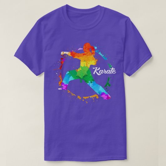 Karate girl waterverf Gift for Karate Lovers T-shirt (Design voorkant)