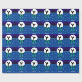 Karate Girls Glitter en Bow Snowflake Cadeaupapier (Vlak)