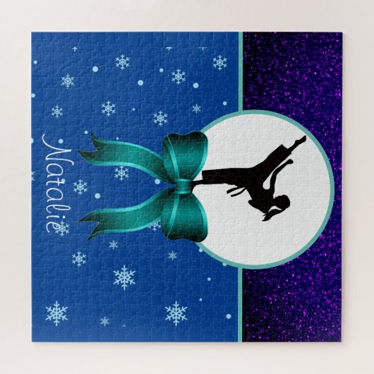 Karate Girls Glitter en Bow Snowflake Legpuzzel (Horizontaal)