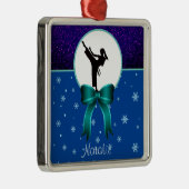 Karate Girls Glitter en Bow Snowflake Metalen Ornament (Rechts)