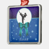 Karate Girls Glitter en Bow Snowflake Metalen Ornament (Links)