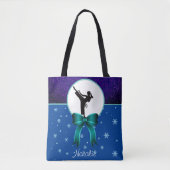 Karate Girls Glitter en Bow Snowflake Tote Bag (Voorkant)