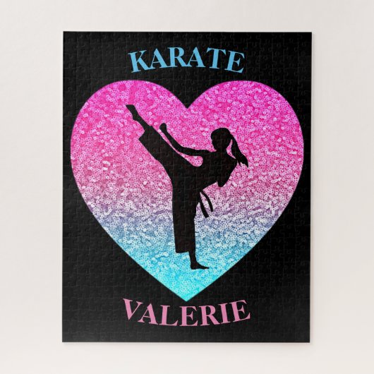 Karate Girls Heart Puzzle Legpuzzel (Verticaal)