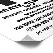 Karate gordel, Karate Class Adverteren Poster (Hoek)