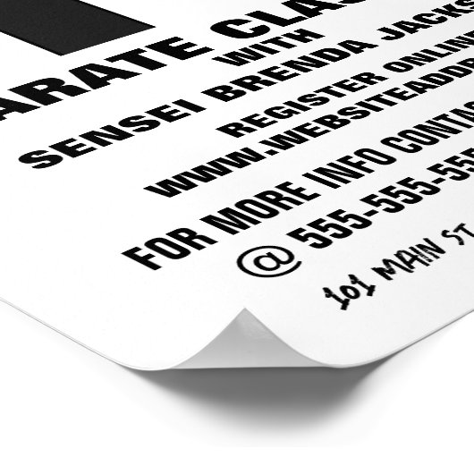 Karate gordel, Karate Class Adverteren Poster (Hoek)