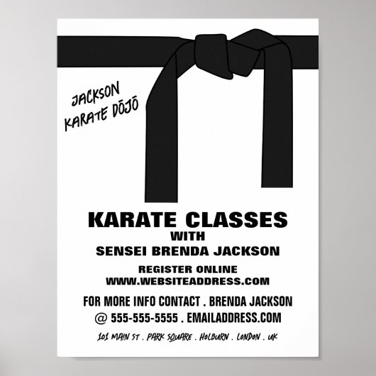 Karate gordel, Karate Class Adverteren Poster (Voorkant)