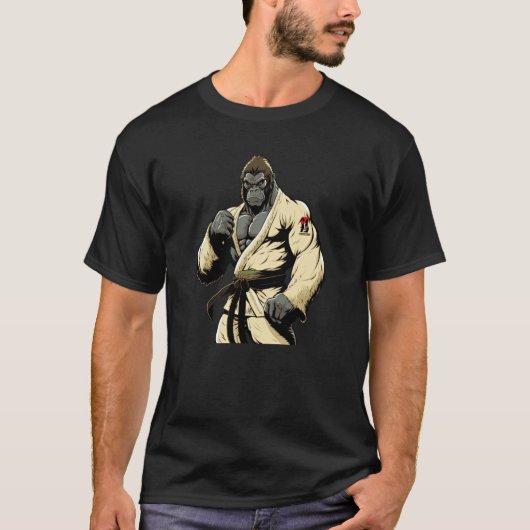 Karate Gorilla in Keikogi Japans Karateka Gorill T-shirt (Voorkant)