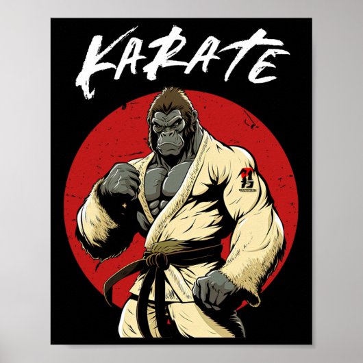 Karate Gorilla Karateka Poster (Voorkant)