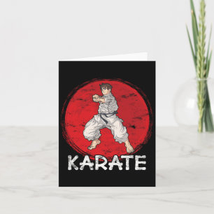 Karate Grunge Ontwerp Een Man in anime stijl doet Kaart