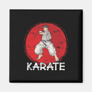Karate Grunge Ontwerp Een Man in anime stijl doet  Magneet