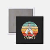 Karate Grunge Ontwerp Karate Fighter Maakt Punch I Magneet (Voorkant / Achterkant)