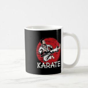 Karate Grunge Ontwerp Man Doen Jump Kick Voor Kara Koffiemok