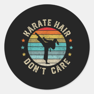 Karate Haar Maakt Niet Uit Karate Meisje Zwarte Ba Ronde Sticker
