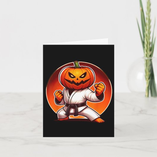 Karate Halloween Pumpkin Hoesje Kaart (Voorkant)
