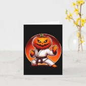 Karate Halloween Pumpkin Hoesje Kaart (Gele Bloem)