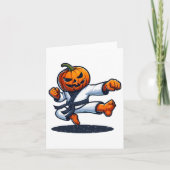 Karate Halloween Pumpkin Kaart (Voorkant)