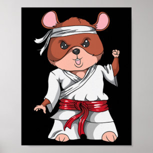 Karate Hamster Kickboksen Martial Art Jiu Jitsu Fa Poster