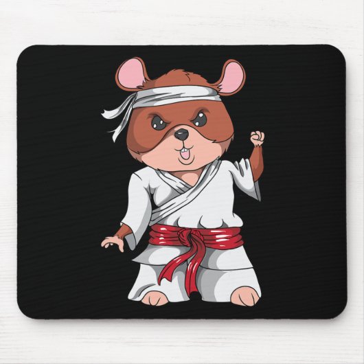 Karate Hamster Kickboksen Vechtkunst Jiu Jitsu Fa Muismat (Voorkant)