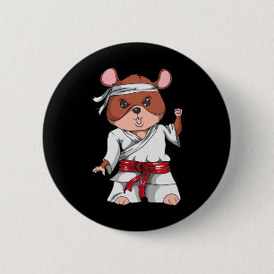 Karate Hamster Kickboksen Vechtkunst Jiu Jitsu Fan Ronde Button 5,7 Cm