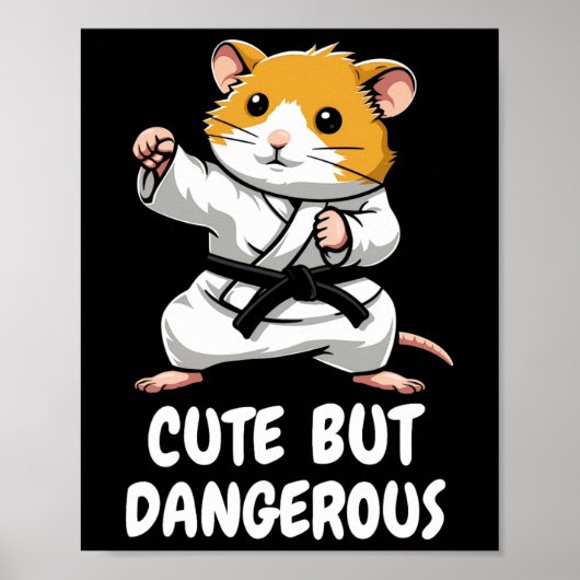 Karate Hamster Schattigee maar gevaarlijke grappig Poster (Voorkant)