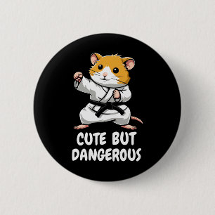 Karate Hamster Schattigee maar gevaarlijke grappig Ronde Button 5,7 Cm