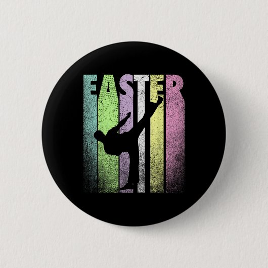 Karate Happy Paast Funny Spring Fun Holiday Ronde Button 5,7 Cm (Voorkant)