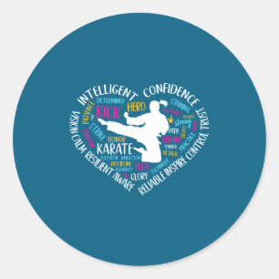 Karate Heart Tiener Martial Arts Ronde Sticker