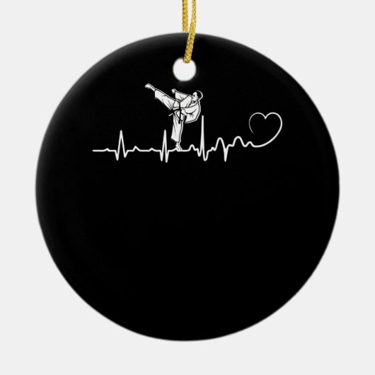 Karate Heartbeat Gift voor Karateka Keramisch Ornament (Voorkant)