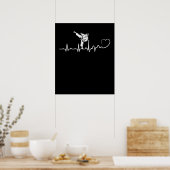 Karate Heartbeat Gift voor Karateka Poster (Keuken)