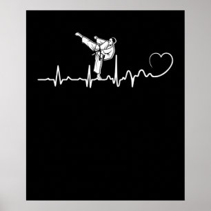 Karate Heartbeat Gift voor Karateka Poster