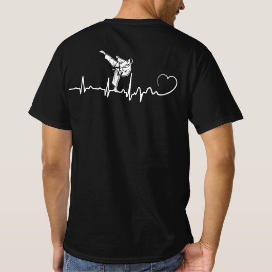 Karate Heartbeat Gift voor Karateka T-shirt (Achterkant)