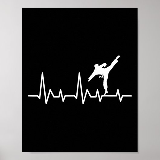 Karate Heartbeat - Martial Arts Coach Karateka Tae Poster (Voorkant)
