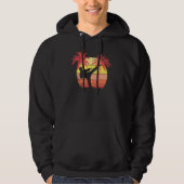 Karate High Kick Summer Sunset 80s Palm Hoodie (Voorkant)