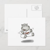 Karate Hippo Briefkaart (Voorkant / Achterkant)