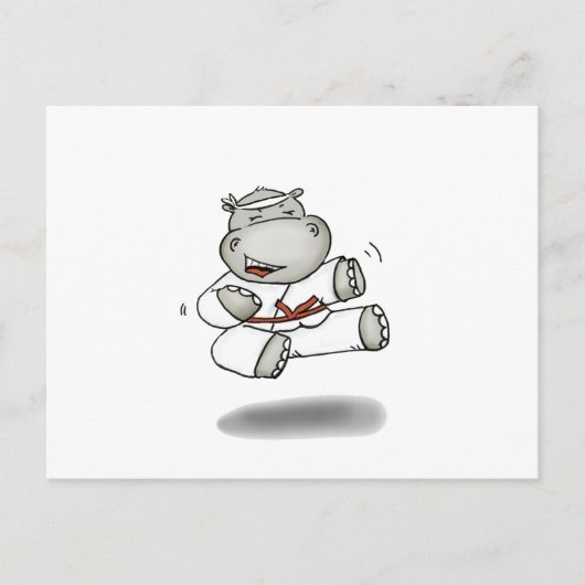 Karate Hippo Briefkaart (Voorkant)