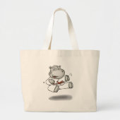 Karate Hippo Grote Tote Bag (Voorkant)