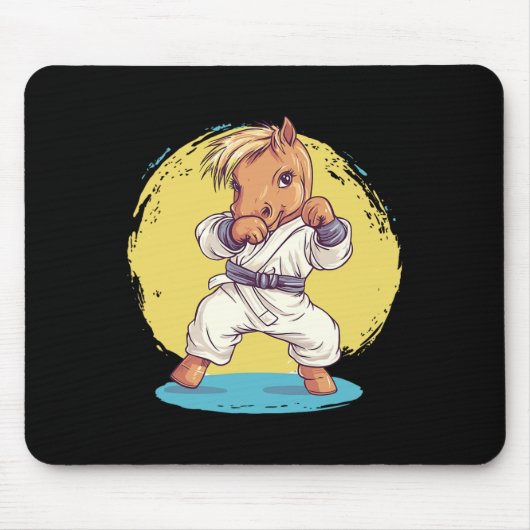Karate Horse Fighter Martial Arts Fun Muismat (Voorkant)