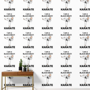 Karate ik ben een zwarte band Karate Behang