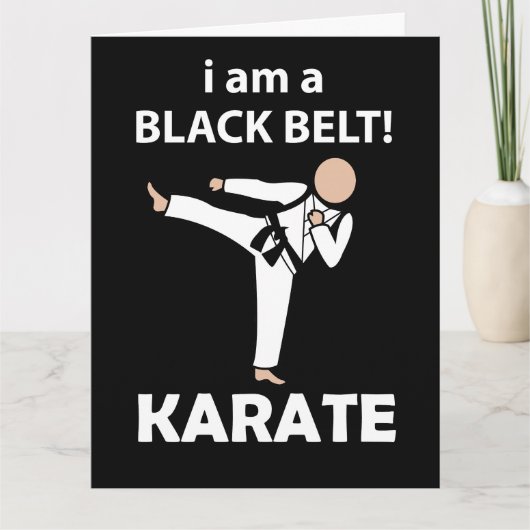 Karate ik ben een zwarte band karate kaart (Voorkant)