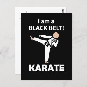 Karate Ik ben een Zwarte Gordel Karate Briefkaart