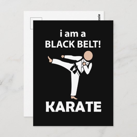 Karate Ik ben een Zwarte Gordel Karate Briefkaart (Voorkant / Achterkant)
