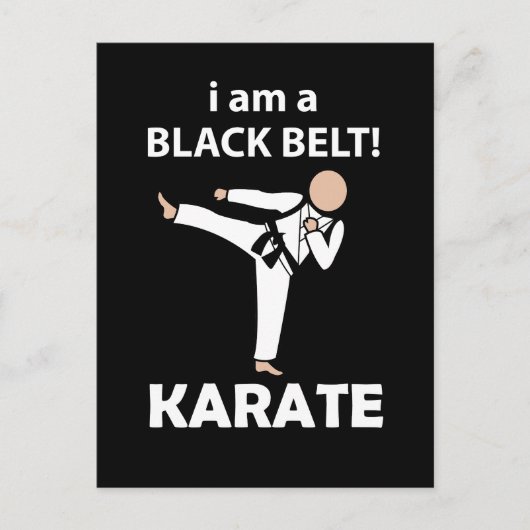 Karate Ik ben een Zwarte Gordel Karate Briefkaart (Voorkant)
