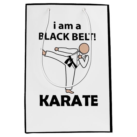 Karate Ik ben een Zwarte Gordel Karate Medium Cadeauzakje (Voorkant)