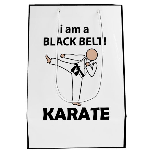 Karate Ik ben een Zwarte Gordel Karate Medium Cadeauzakje (Achterkant)