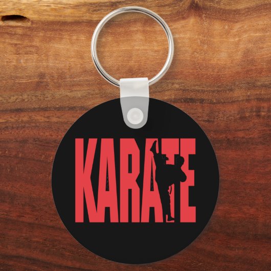 Karate in het rood sleutelhanger (Voorkant)