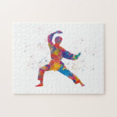 Karate in watercolor legpuzzel (Horizontaal)