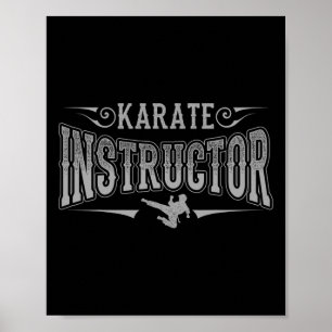 Karate instructeur Black Belt Japanse vechtsporten Poster