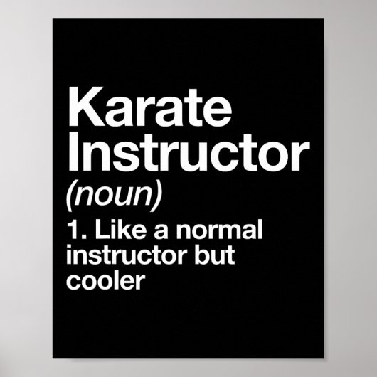 Karate instructeur definitie grappige vechtsporten poster (Voorkant)